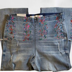TinselTown Hi-Rise Pull On Flare - Hand Painted Jeans